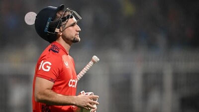 England's Liam Livingstone walks back to the pavilion after his dismissal during the first Twenty20 international cricket match between India and England at the Eden Gardens in Kolkata on January 22 (AFP) England's Liam Livingstone walks back to the pavilion after his dismissal during the first Twenty20 international cricket match between India and England at the Eden Gardens in Kolkata on January 22 (AFP)