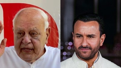 National Conference patron Farooq Abdullah and Saif Ali Khan