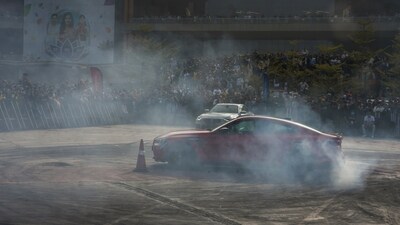 The exhibitions also boasted an open arena where cars could show their speed and their functions. (Arun Sharma/PTI)
