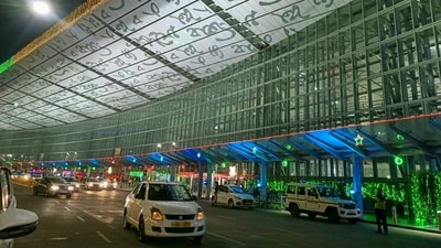 A view of the Netaji Subhas Chandra Bose International (NSCBI) airport is seen decked up with Christmas decorations ahead of the celebrations of its 100 years of flight operations, in Kolkata, Friday, Dec. 20, 2024. (PTI) A view of the Netaji Subhas Chandra Bose International (NSCBI) airport is seen decked up with Christmas decorations ahead of the celebrations of its 100 years of flight operations, in Kolkata, Friday, Dec. 20, 2024. (PTI)
