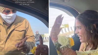 A Punjab cop is winning hearts for his 'sweet' way of handling a bride's request. (Instagram/@aanchal.19) A Punjab cop is winning hearts for his 'sweet' way of handling a bride's request. (Instagram/@aanchal.19)