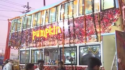 Double-decker bus restaurant at the Maha Kumbh Mela (ANI) Double-decker bus restaurant at the Maha Kumbh Mela (ANI)