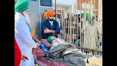 The health of Jagjit Singh Dallewal –– whose fast-unto-death entered 58th day on Wednesday –– has improved significantly days after getting medical aid, the farmer leader’s latest medical examination report showed. (HT Photo) The health of Jagjit Singh Dallewal –– whose fast-unto-death entered 58th day on Wednesday –– has improved significantly days after getting medical aid, the farmer leader’s latest medical examination report showed. (HT Photo)