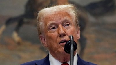 President Trump during a joint news conference at the White House with Oracle CTO Larry Ellison, Softbank CEO Masayoshi Son, and Open AI CEO Sam Altman. (AP) President Trump during a joint news conference at the White House with Oracle CTO Larry Ellison, Softbank CEO Masayoshi Son, and Open AI CEO Sam Altman. (AP)
