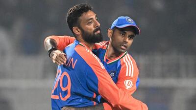 Varun Chakravarthy starred with figures 3/23 to skittle out England for 132 in the first T20I (AFP) Varun Chakravarthy starred with figures 3/23 to skittle out England for 132 in the first T20I (AFP)