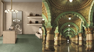 Flooring inspired by the greens of Mysore Palace. Flooring inspired by the greens of Mysore Palace.