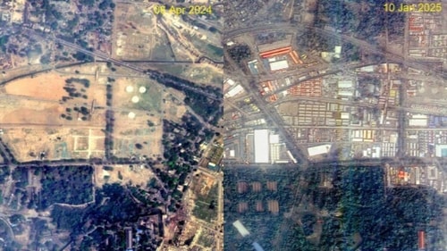 Infrastructure development at the Parade Grounds. (ISRO-NSRC) Infrastructure development at the Parade Grounds. (ISRO-NSRC)
