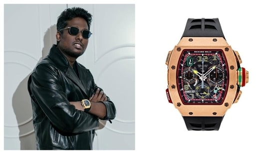 Atlee's Richard Mille watch has a rose gold and black design. (Instagram/ Atlee and Richard Mille)