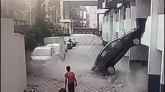 The incident reportedly took place on Sunday morning however no injuries were reported. (VIDEO GRAB)