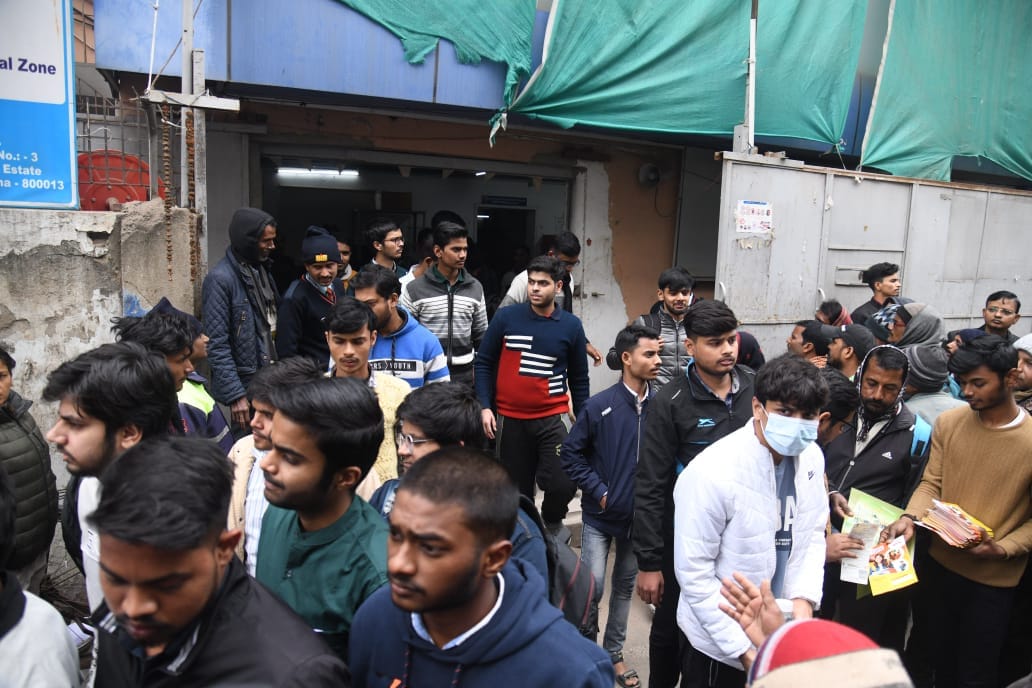 Aspirants coming out after appearing in the JEE Mains exam at an examination centre at Patliputra, Patna. (Photo by Santosh Kumar) Aspirants coming out after appearing in the JEE Mains exam at an examination centre at Patliputra, Patna. (Photo by Santosh Kumar)