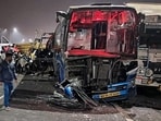 When the pilgrims' minibus collided with an unidentified car here on Thursday morning, seven of them suffered minor injuries, according to authorities. When the pilgrims' minibus collided with an unidentified car here on Thursday morning, seven of them suffered minor injuries, according to authorities.