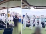 Passengers claimed that staff on a cruise line wore Ku Klux Klan gear. Passengers claimed that staff on a cruise line wore Ku Klux Klan gear.