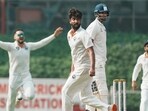 Umar Nazir Mir during the first day of the Ranji Trophy cricket match between Mumbai and Jammu and Kashmir Umar Nazir Mir during the first day of the Ranji Trophy cricket match between Mumbai and Jammu and Kashmir