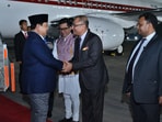 The Indonesian president Prabowo Subianto was welcomed at the airport by Minister of State for External Affairs Pabitra Margherita. The Indonesian president Prabowo Subianto was welcomed at the airport by Minister of State for External Affairs Pabitra Margherita.