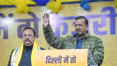 Arvind Kejriwal at a rally in Hari Nagar. (HT Photo) Arvind Kejriwal at a rally in Hari Nagar. (HT Photo)