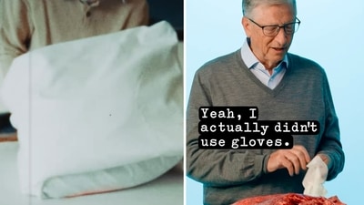 Bill Gates recreated his school experiment on a cow lung. (Instagram/@thisisbillgates) Bill Gates recreated his school experiment on a cow lung. (Instagram/@thisisbillgates)