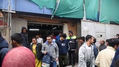 Students leave their exam centers after appearing for the JEE Mains exam in Patna. (Santosh Kumar) Students leave their exam centers after appearing for the JEE Mains exam in Patna. (Santosh Kumar)