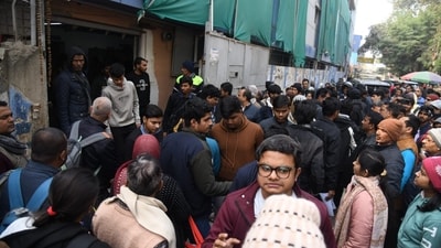 Students leave their exam centers after appearing for the JEE Mains exam at an examination centre in Patna. (Santosh Kumar) Students leave their exam centers after appearing for the JEE Mains exam at an examination centre in Patna. (Santosh Kumar)
