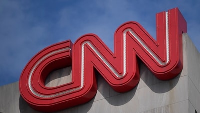 Signage is seen at the CNN Center in Atlanta on April 21, 2022. (AP) Signage is seen at the CNN Center in Atlanta on April 21, 2022. (AP)