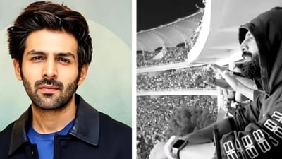 Kartik Aaryan attends Coldplay concert at DY Patil Stadium. Kartik Aaryan attends Coldplay concert at DY Patil Stadium.