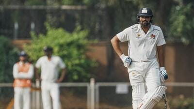 Rohit Sharma’s first outing for Mumbai in nearly a decade proved to be disappointing as the opener got out for three in 19 balls against J&K (PTI) Rohit Sharma’s first outing for Mumbai in nearly a decade proved to be disappointing as the opener got out for three in 19 balls against J&K (PTI)