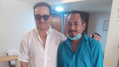 Saif Ali Khan with Bhajan Singh Rana earlier this week. Saif Ali Khan with Bhajan Singh Rana earlier this week.