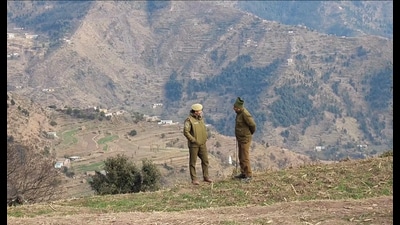 Security personnel keep vigil in Badhaal village of Rajouri district. (PTI file) Security personnel keep vigil in Badhaal village of Rajouri district. (PTI file)