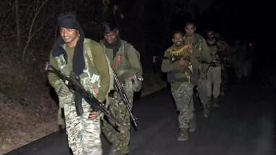 Security personnel returning to camp on Wednesday after Gariaband operation in which 16 Naxals were killed on January 21 concluded. (ANI) Security personnel returning to camp on Wednesday after Gariaband operation in which 16 Naxals were killed on January 21 concluded. (ANI)