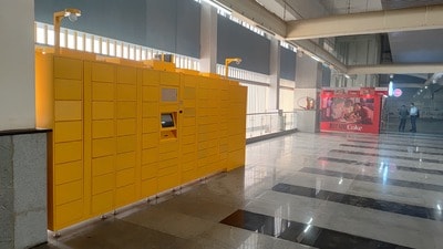 Smart lockers at the stations are available in small, medium, large and extra-large sizes to cater to different passenger needs. Lockers can be booked for a duration of one to six hours, said NCRTC officials. (HT Photo) Smart lockers at the stations are available in small, medium, large and extra-large sizes to cater to different passenger needs. Lockers can be booked for a duration of one to six hours, said NCRTC officials. (HT Photo)