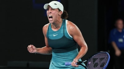 USA's Madison Keys reacts to a point against Poland's Iga Swiatek during their women's singles semi-final match on day twelve of the Australian Open tennis tournament in Melbourne on January 23 (AFP) USA's Madison Keys reacts to a point against Poland's Iga Swiatek during their women's singles semi-final match on day twelve of the Australian Open tennis tournament in Melbourne on January 23 (AFP)