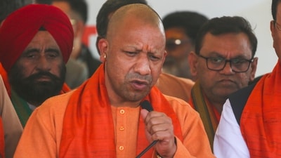 Uttar Pradesh chief minister Yogi Adityanath at Triveni Complex during Mahakumbh Mela, in Prayagraj on January 22, 2025. (PTI) Uttar Pradesh chief minister Yogi Adityanath at Triveni Complex during Mahakumbh Mela, in Prayagraj on January 22, 2025. (PTI)