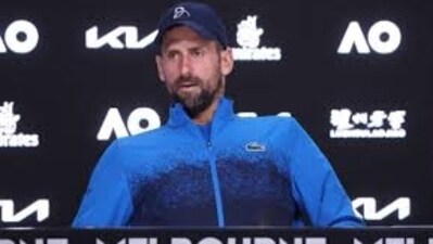 Serbia's Novak Djokovic attends a press conference following his victory against Spain's Carlos Alcaraz in their men's singles quarterfinal match on day ten of the Australian Open tennis tournament in Melbourne early on January 22 Serbia's Novak Djokovic attends a press conference following his victory against Spain's Carlos Alcaraz in their men's singles quarterfinal match on day ten of the Australian Open tennis tournament in Melbourne early on January 22