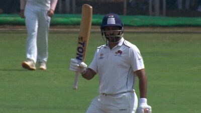Shardul Thakur after reaching his fifty (X) Shardul Thakur after reaching his fifty (X)