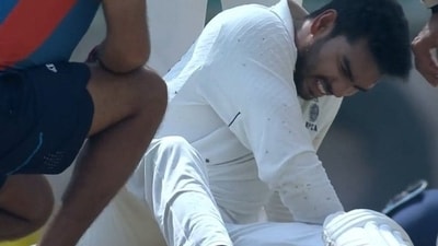 Venkatesh Iyer after he faced an injury during Day 1 (X) Venkatesh Iyer after he faced an injury during Day 1 (X)