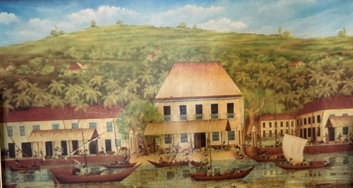A painting of the building (Alfandega Nova Goa) based on the travelogue of Lopez Mendez. (Preeti Verma Lal)