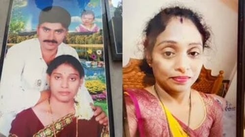 Puttavenkata Madhavi and her husband Gurumurthy. (ANI) Puttavenkata Madhavi and her husband Gurumurthy. (ANI)