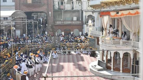 On December 2, the Sikh clergy, led by the Akal Takht jathedar, had pronounced ‘tankhah (religious punishment)’ on SAD leaders, including former deputy chief minister Sukhbir Singh Badal, for mistakes committed by the party and its government from 2007-17. (Sameer Sehgal/HT file)