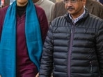 New Delhi: AAP national convener Arvind Kejriwal with Delhi Chief Minister and party leader Atishi leaves from the Election Commission office, in New Delhi, (PTI) New Delhi: AAP national convener Arvind Kejriwal with Delhi Chief Minister and party leader Atishi leaves from the Election Commission office, in New Delhi, (PTI)