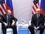 US President Donald Trump and Russia's President Vladimir Putin hold a meeting on the sidelines of the G20 Summit in Hamburg, Germany, on July 7, 2017.