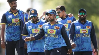 Sri Lanka's captain Charith Asalanka (C) walks from the field with teammates (AFP) Sri Lanka's captain Charith Asalanka (C) walks from the field with teammates (AFP)