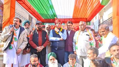 DPCC president Devender Yadav in Badli on Friday. (HT Photo) DPCC president Devender Yadav in Badli on Friday. (HT Photo)