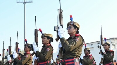Police personnel take part in rehearsals for the country's upcoming Republic Day parade in Amritsar, Punjab, on January 24, 2025. (AFP/Narinder NANU) Police personnel take part in rehearsals for the country's upcoming Republic Day parade in Amritsar, Punjab, on January 24, 2025. (AFP/Narinder NANU)