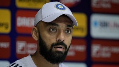 India's Varun Chakaravarthy attends a press conference prior to their practice session ahead of their second Twenty20 cricket match (AP) India's Varun Chakaravarthy attends a press conference prior to their practice session ahead of their second Twenty20 cricket match (AP)