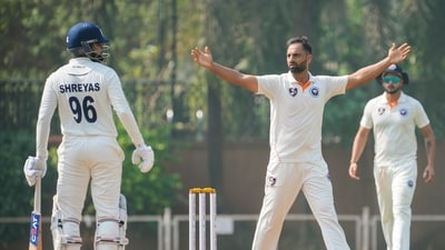 Jammu and Kashmir captain Paras Dogra did not mince words as he commented on the umpiring howlers during the Ranji Trophy fixture against Mumbai. (PTI Photo/Shashank Parade) (PTI) Jammu and Kashmir captain Paras Dogra did not mince words as he commented on the umpiring howlers during the Ranji Trophy fixture against Mumbai. (PTI Photo/Shashank Parade) (PTI)