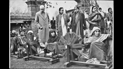 Prime Minister Jawaharlal Nehru at a refugee camp in Srinagar in 1948. ‘Khadi should be given the utmost encouragement and the people encouraged to use it even if it is somewhat costly. Government should also patronise it fully,’ Shastri writes. (HT Archives) Prime Minister Jawaharlal Nehru at a refugee camp in Srinagar in 1948. ‘Khadi should be given the utmost encouragement and the people encouraged to use it even if it is somewhat costly. Government should also patronise it fully,’ Shastri writes. (HT Archives)