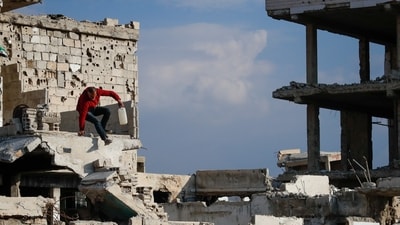 Samir al-Baghdad is restoring his family's destroyed home in the Qaboun neighbourhood close to the Syrian capital, Damascus. (AP/Omar Sanadiki/ representative) Samir al-Baghdad is restoring his family's destroyed home in the Qaboun neighbourhood close to the Syrian capital, Damascus. (AP/Omar Sanadiki/ representative)