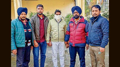 The accused in VB custody in Ludhiana on Friday. (HT Photo)