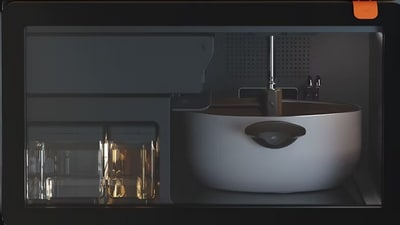 The robot integrates with a companion app, allowing users to explore recipes, plan menus, and set preferences. (NOSH) The robot integrates with a companion app, allowing users to explore recipes, plan menus, and set preferences. (NOSH)