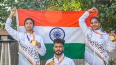 Members of the Indian Men's and the Women's Kho Kho teams