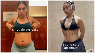 Fitness coach Dani managed to lose her belly fat with consistent workouts. Fitness coach Dani managed to lose her belly fat with consistent workouts.